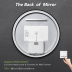 4 in 1 Black Framed Round Bathroom Mirror