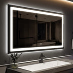 Black Aluminum Framed LED Bathroom Mirror