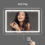 Black Aluminum Framed LED Bathroom Mirror