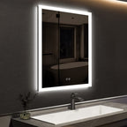 Frameless Rectangular Led Bathrooms Mirrors with Dimmable Lights