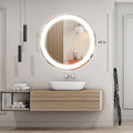 Round Led Backlit Bathroom Vanity Mirror With Dimmable Lights