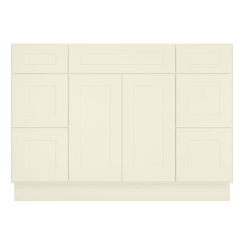 21"D Birch Solid Wood X 60"W X 34-1/2"H Bath Vanity Double Drawer Cabinet without Top VDDB60