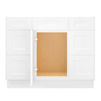 21"D Birch Solid Wood X 42"W X 34-1/2"H Bath Vanity Double Drawer Cabinet without Top VDDB42