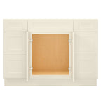 21"D Birch Solid Wood X 60"W X 34-1/2"H Bath Vanity Double Drawer Cabinet without Top VDDB60