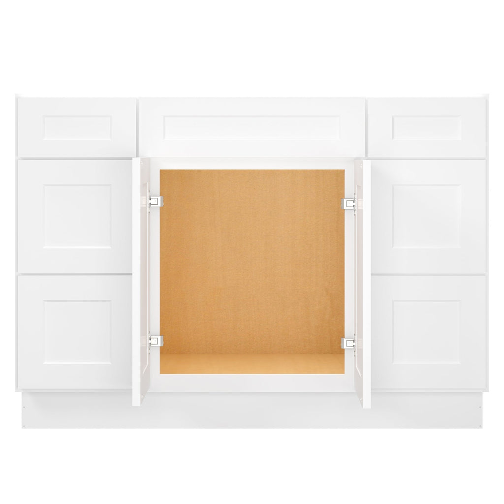 21"D Birch Solid Wood X 60"W X 34-1/2"H Bath Vanity Double Drawer Cabinet without Top VDDB60