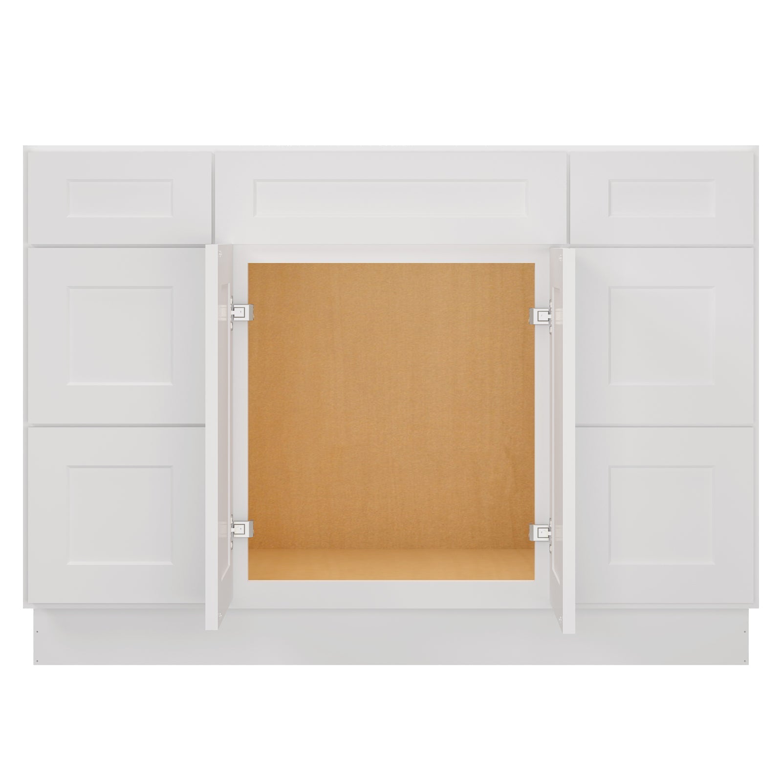 21"D Birch Solid Wood X 60"W X 34-1/2"H Bath Vanity Double Drawer Cabinet without Top VDDB60