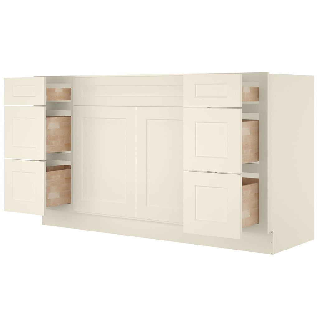 21"D Birch Solid Wood X48"W X 21"D X 34-1/2"H Bath Vanity Sink Drawer Cabinet without Top VDDB48