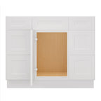 21"D Birch Solid Wood X 42"W X 34-1/2"H Bath Vanity Double Drawer Cabinet without Top VDDB42
