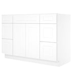 21"D Birch Solid Wood X 60"W X 34-1/2"H Bath Vanity Double Drawer Cabinet without Top VDDB60