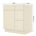 21"Dx30"Wx34-1/2"H Birch Solid Wood Bath Vanity Cabinet without Top V3021DR