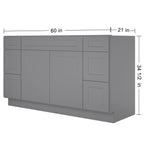 21"D Birch Solid Wood X48"W X 21"D X 34-1/2"H Bath Vanity Sink Drawer Cabinet without Top VDDB48