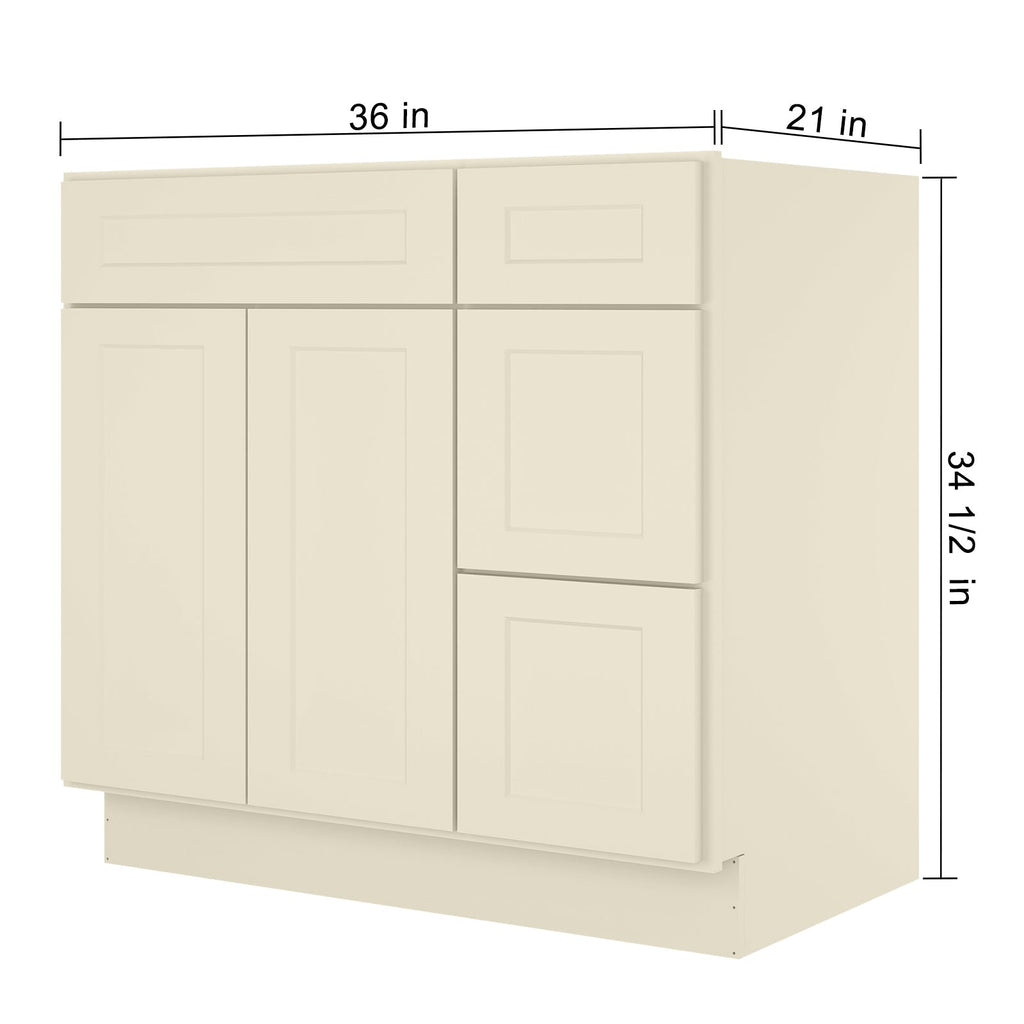 21"Dx36"Wx34-1/2"H Birch Solid Wood Bath Vanity Cabinet without Top V3621DR