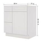21"Dx30"Wx34-1/2"H Birch Solid Wood Bath Vanity Cabinet without Top V3021DL