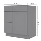 21"Dx30"Wx34-1/2"H Birch Solid Wood Bath Vanity Cabinet without Top V3021DL