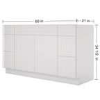 21"D Birch Solid Wood X48"W X 21"D X 34-1/2"H Bath Vanity Sink Drawer Cabinet without Top VDDB48