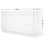 21"D Birch Solid Wood X48"W X 21"D X 34-1/2"H Bath Vanity Sink Drawer Cabinet without Top VDDB48