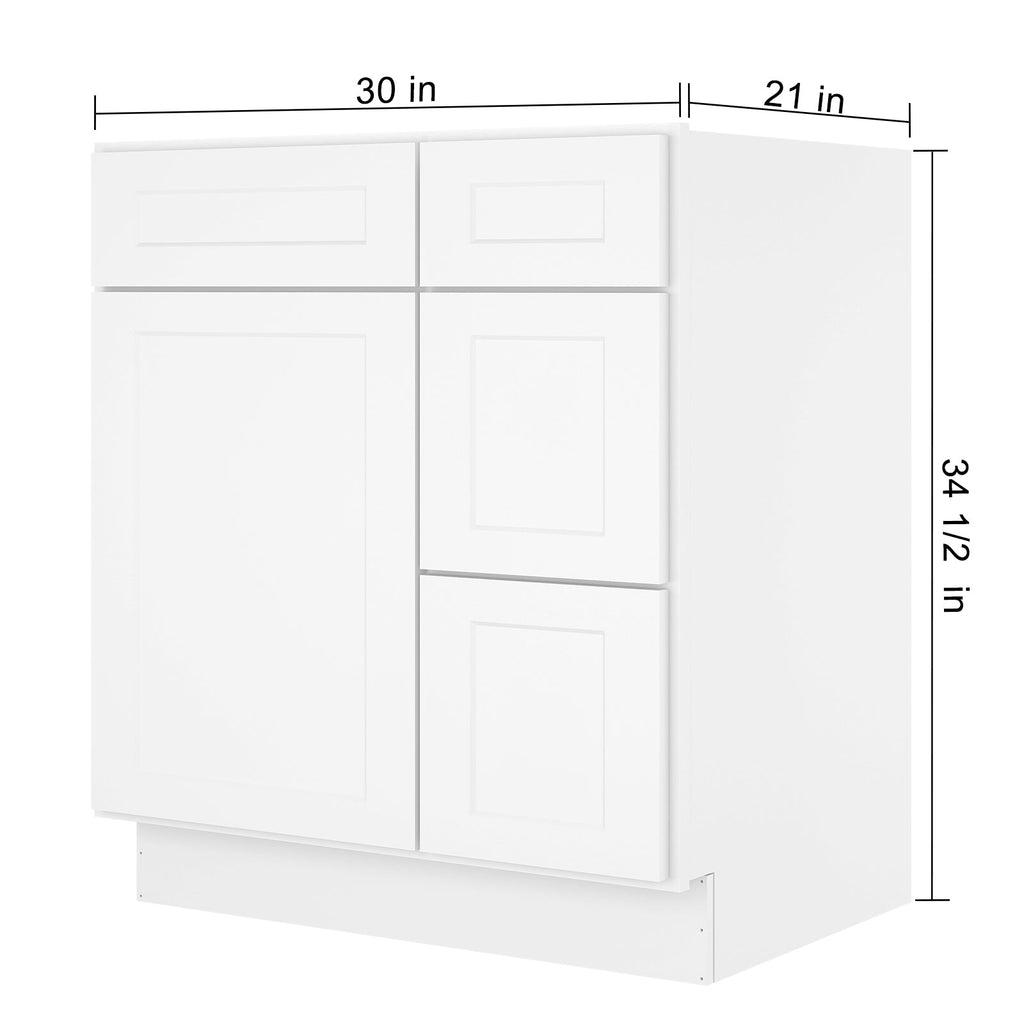 21"Dx30"Wx34-1/2"H Birch Solid Wood Bath Vanity Cabinet without Top V3021DR