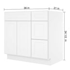 21"Dx36"Wx34-1/2"H Birch Solid Wood Bath Vanity Cabinet without Top V3621DR