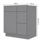21"Dx30"Wx34-1/2"H Birch Solid Wood Bath Vanity Cabinet without Top V3021DR