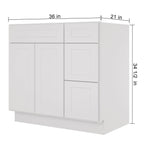 21"Dx36"Wx34-1/2"H Birch Solid Wood Bath Vanity Cabinet without Top V3621DR