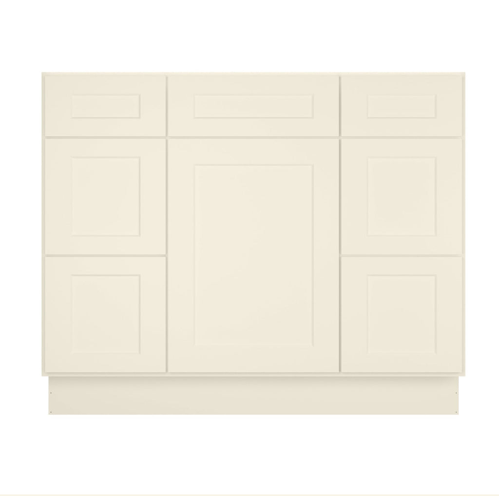21"D Birch Solid Wood X 42"W X 34-1/2"H Bath Vanity Double Drawer Cabinet without Top VDDB42