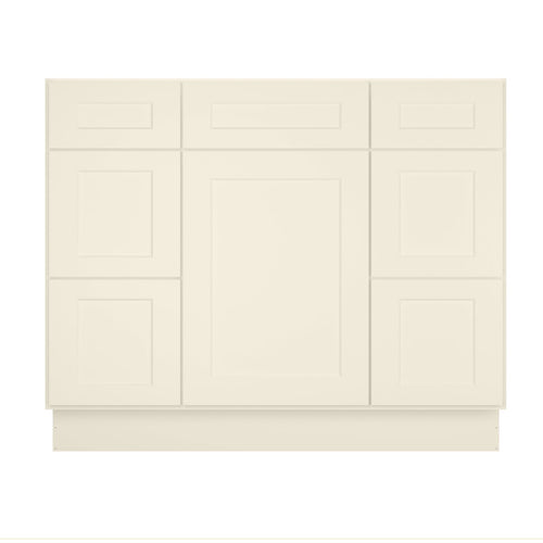 21"D Birch Solid Wood X 42"W X 34-1/2"H Bath Vanity Double Drawer Cabinet without Top VDDB42
