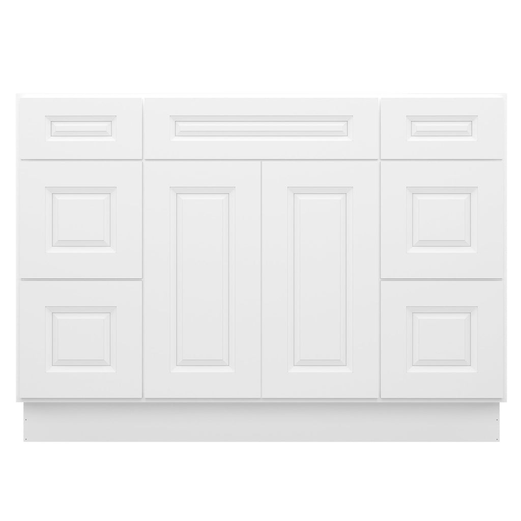 21"D Birch Solid Wood X 60"W X 34-1/2"H Bath Vanity Double Drawer Cabinet without Top VDDB60