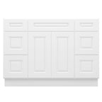 21"D Birch Solid Wood X 60"W X 34-1/2"H Bath Vanity Double Drawer Cabinet without Top VDDB60