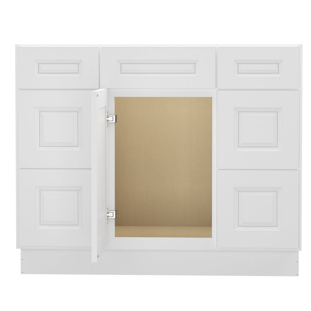 21"D Birch Solid Wood X 42"W X 34-1/2"H Bath Vanity Double Drawer Cabinet without Top VDDB42