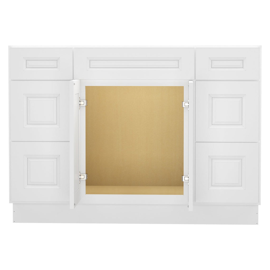 21"D Birch Solid Wood X 60"W X 34-1/2"H Bath Vanity Double Drawer Cabinet without Top VDDB60