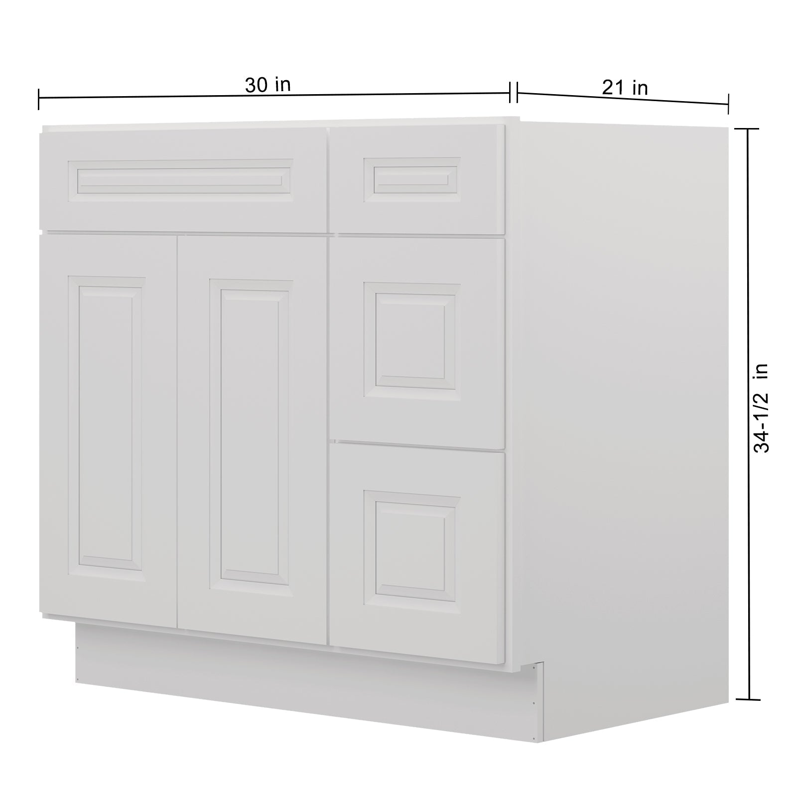 21"Dx36"Wx34-1/2"H Birch Solid Wood Bath Vanity Cabinet without Top V3621DR
