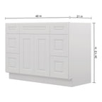 21"D Birch Solid Wood X 60"W X 34-1/2"H Bath Vanity Double Drawer Cabinet without Top VDDB60