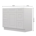 21"D Birch Solid Wood X 42"W X 34-1/2"H Bath Vanity Double Drawer Cabinet without Top VDDB42