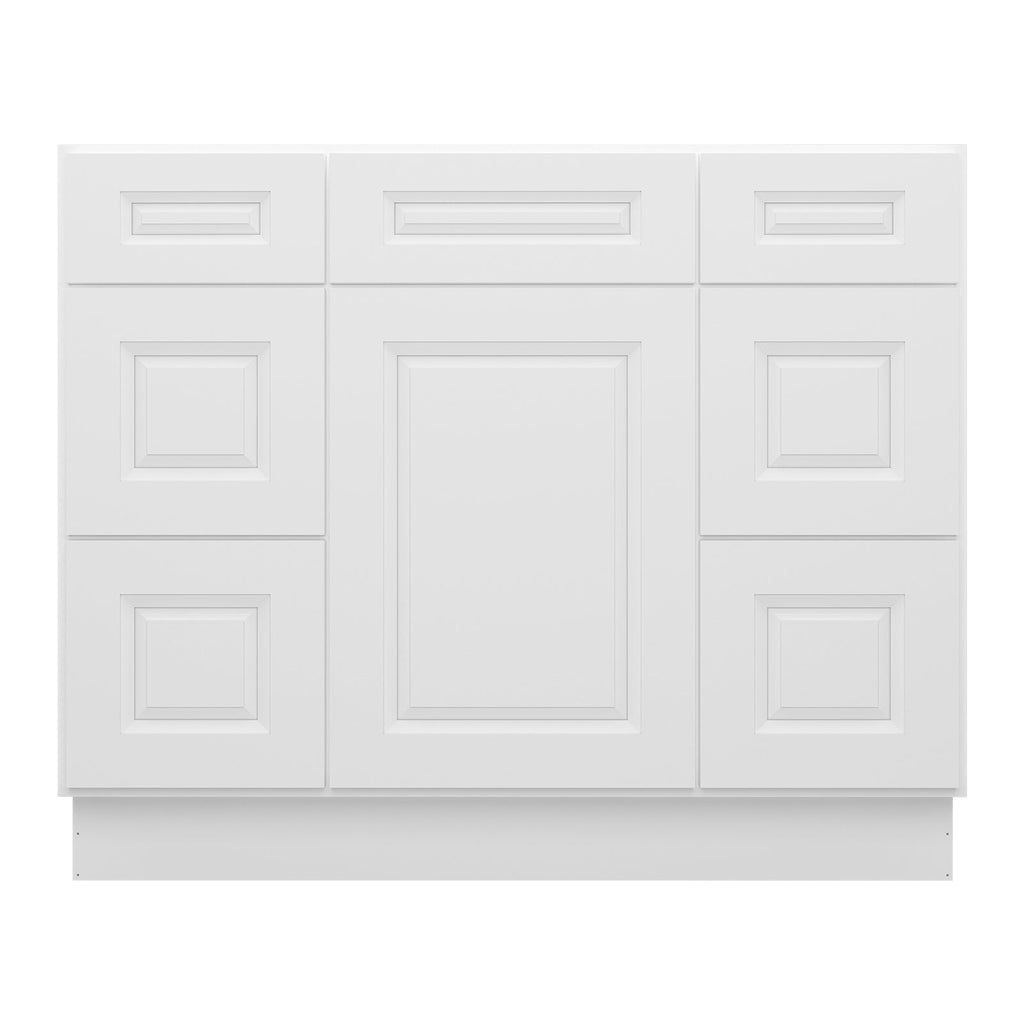 21"D Birch Solid Wood X 42"W X 34-1/2"H Bath Vanity Double Drawer Cabinet without Top VDDB42