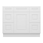 21"D Birch Solid Wood X 42"W X 34-1/2"H Bath Vanity Double Drawer Cabinet without Top VDDB42