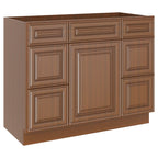 21"D Birch Solid Wood X 42"W X 34-1/2"H Bath Vanity Double Drawer Cabinet without Top VDDB42
