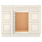 21"D Birch Solid Wood X 42"W X 34-1/2"H Bath Vanity Double Drawer Cabinet without Top VDDB42