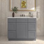 21"D Birch Solid Wood X 42"W X 34-1/2"H Bath Vanity Double Drawer Cabinet without Top VDDB42