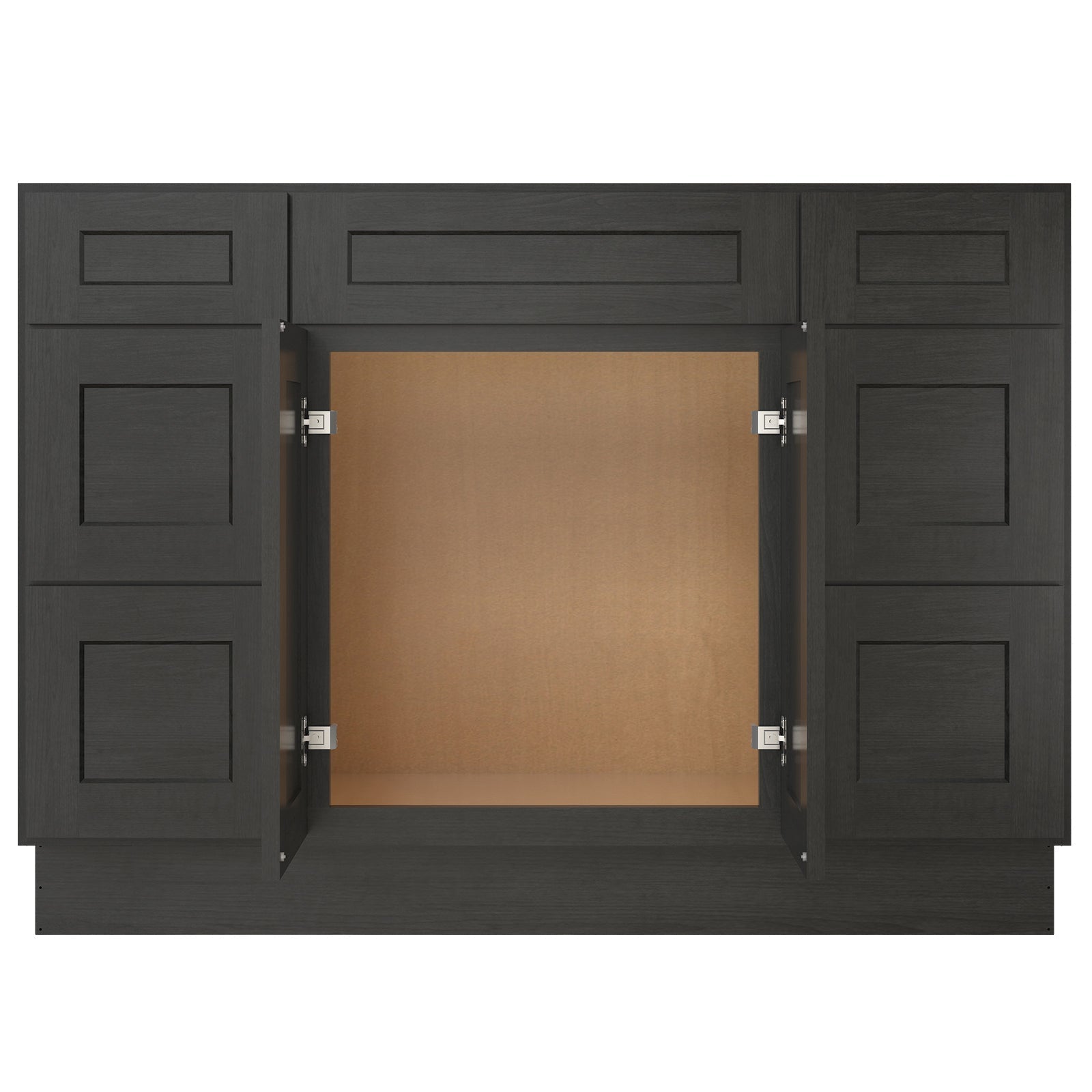 21"D Birch Solid Wood X 42"W X 34-1/2"H Bath Vanity Double Drawer Cabinet without Top VDDB42