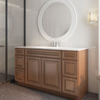 21"D Birch Solid Wood X 60"W X 34-1/2"H Bath Vanity Double Drawer Cabinet without Top VDDB60