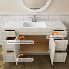 21"D Birch Solid Wood X 60"W X 34-1/2"H Bath Vanity Double Drawer Cabinet without Top VDDB60