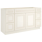 21"D Birch Solid Wood X 60"W X 34-1/2"H Bath Vanity Double Drawer Cabinet without Top VDDB60