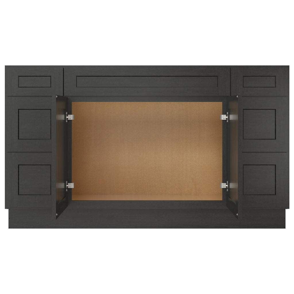 21"D Birch Solid Wood X 60"W X 34-1/2"H Bath Vanity Double Drawer Cabinet without Top VDDB60