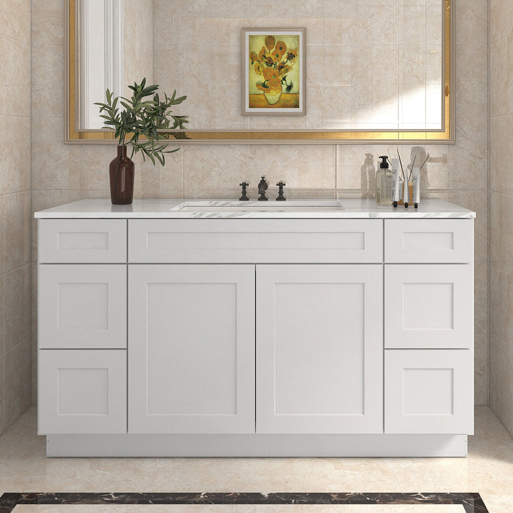 21"D Birch Solid Wood X48"W X 21"D X 34-1/2"H Bath Vanity Sink Drawer Cabinet without Top VDDB48