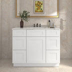 21"D Birch Solid Wood X 42"W X 34-1/2"H Bath Vanity Double Drawer Cabinet without Top VDDB42