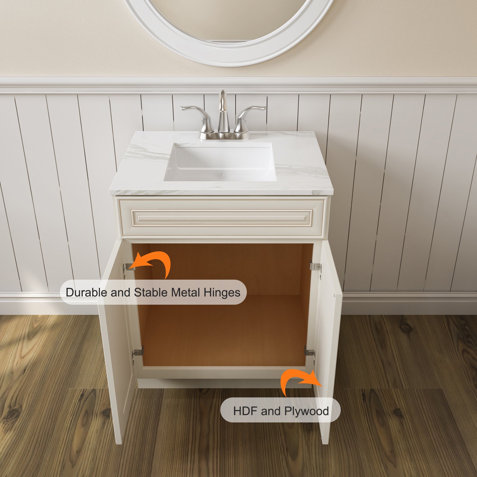 21"D X 27"W X 34-1/2"H Bath Vanity Cabinet without Top VS27