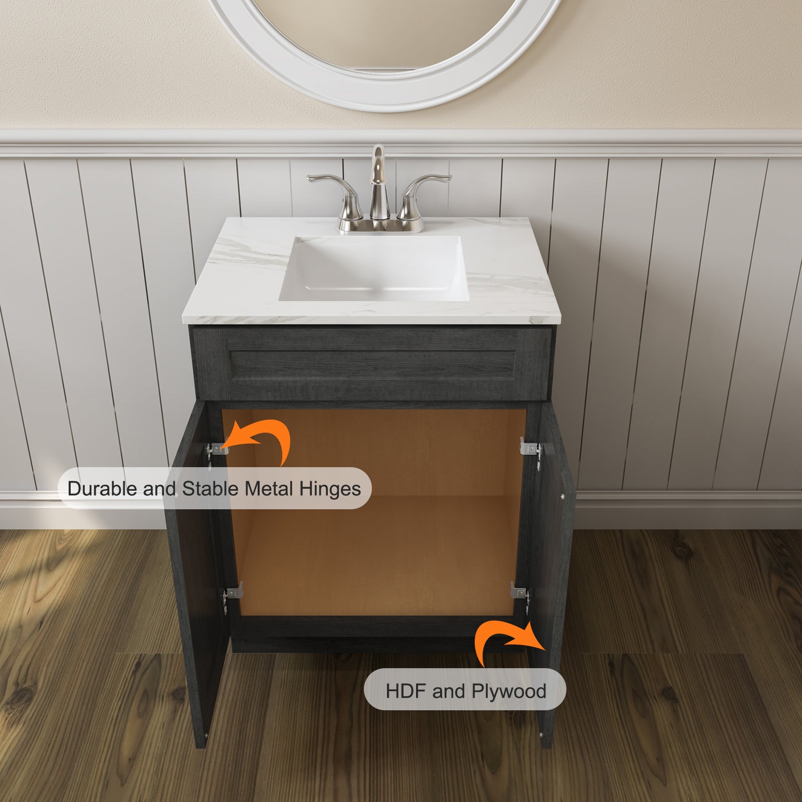 21"D X 27"W X 34-1/2"H Bath Vanity Cabinet without Top VS27