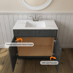 21"D X 30"W X 34-1/2"H Bath Vanity Cabinet without Top VS30