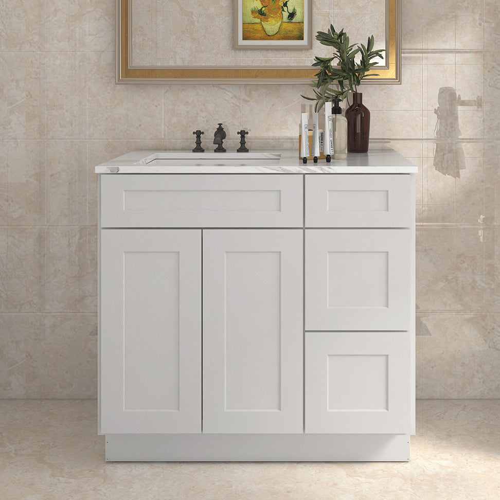21"Dx36"Wx34-1/2"H Birch Solid Wood Bath Vanity Cabinet without Top V3621DR