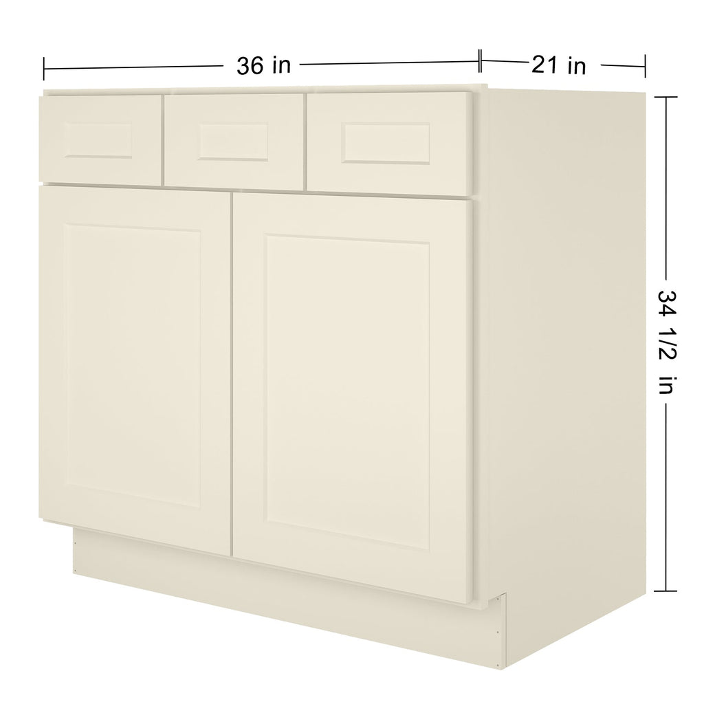 21"D Birch Solid Wood X 36"W X 34-1/2"H Vanity Sink Drawer Cabinet Wthout Top  VSD36